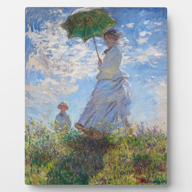 Plaque Photo Une femme avec un parasol | Monet | (Devant)