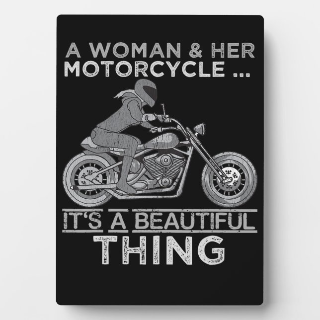 Plaque Photo Une Femme Et Son Cadeau D'Art Moto Pour Les Vélos (Devant)