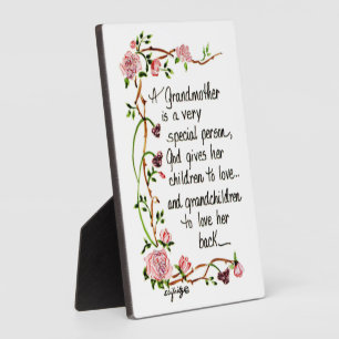 Plaque Photo Une grand-mère est une personne très spéciale
