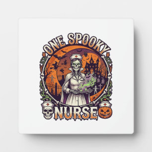 Plaque Photo Une infirmière effrayante Halloween squelette poti