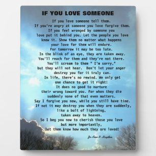 PLAQUE PHOTO UNE LETTRE DE PARDON