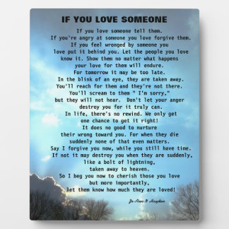 PLAQUE PHOTO UNE LETTRE DE PARDON