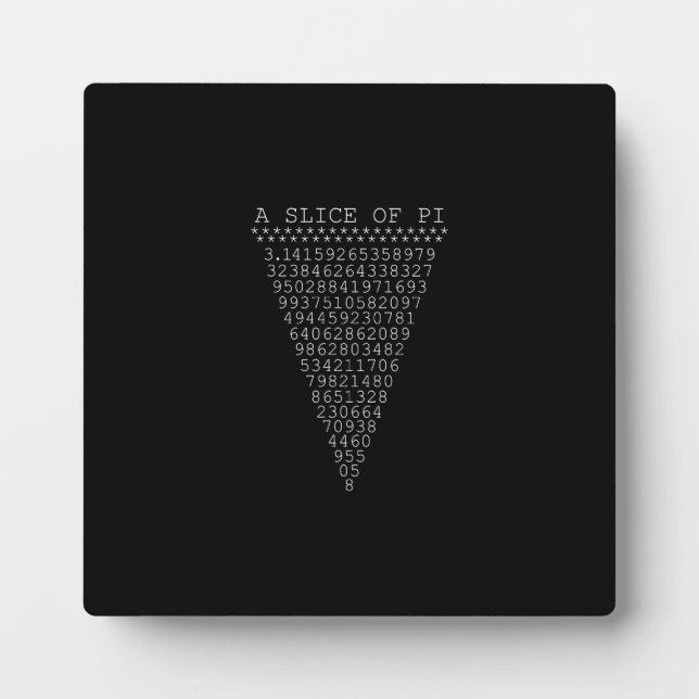 Plaque Photo Une tranche de chiffres Pi (Devant)