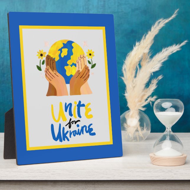 Plaque Photo Une unité mondiale pour l'Ukraine (Côté)