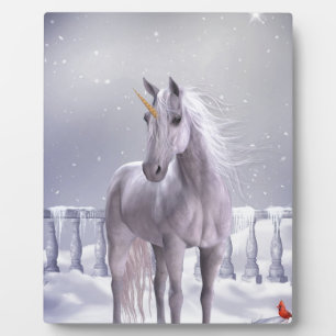 Plaque Photo Unicorne dans la neige