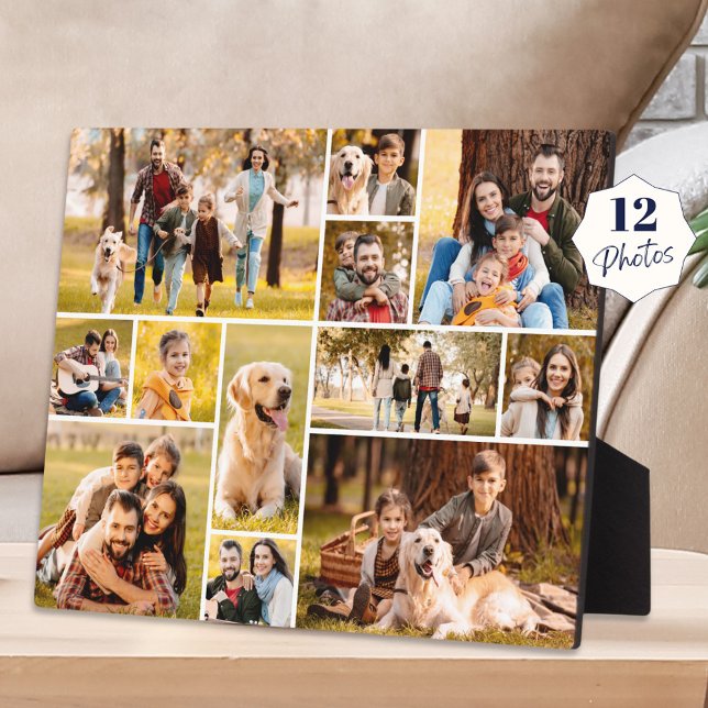 Plaque Photo Unique 12 photo Collage minimaliste simple (Créateur téléchargé)