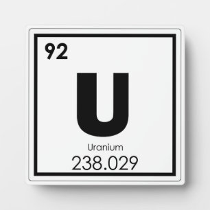 Plaque Photo Uranium chemical element symbol chemistry formula