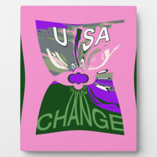 Plaque Photo USA Change Art Print