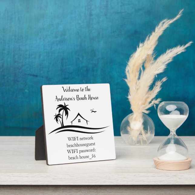 Plaque Photo Vacances Beach Accueil WIFI information STR Locati (Insitu)