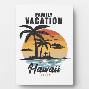 Plaque Photo Vacances en famille Hawaii 2026 Tropical