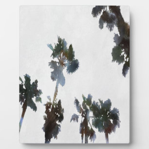 Plaque Photo Vacances Palmiers tropicaux Aquarelle artistique