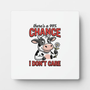Plaque Photo Vache Drôle Chance Je M'en Fiche Vintage
