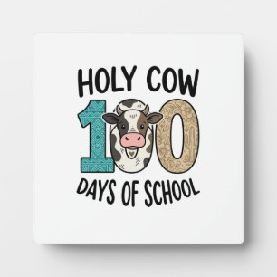 Plaque Photo Vache sacrée 100 jours d'école Vintage Cow Shirt D