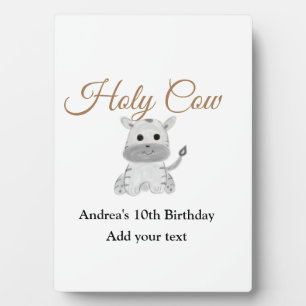 Plaque Photo Vache sacrée mignonne ferme anniversaire ajouter n