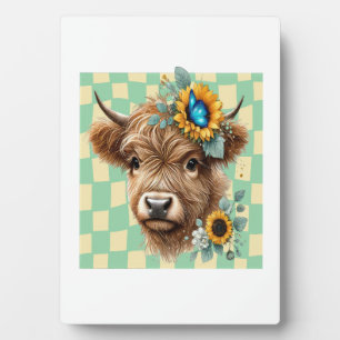 Plaque Photo Vache Tournesol Png, Jolie Vache Highland