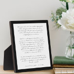 Plaque Photo Vaches Mariages noires/blanches modernes minimes e<br><div class="desc">Le jour de mariage des jeunes mariés annonce la plaque pour toujours se souvenir de votre jour spécial et de votre amour et de votre promesse l'un à l'autre. Cette élégante plaque de tenue de jour de mariage présente un design noir et blanc minimaliste pour afficher vos voeux spéciaux. Une...</div>