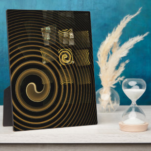 Plaque Photo Vagues dorées hypnotiques Art abstrait moderne
