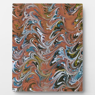 Plaque Photo Vagues en rouge et bleu acrylique pour l'art Abstr