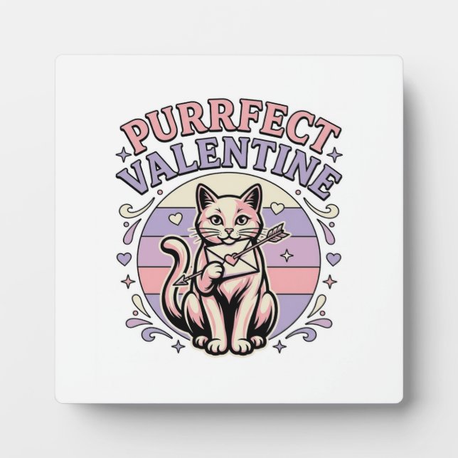 Plaque Photo Valentin chat parfait Amour de la Saint-Valentin V (Devant)