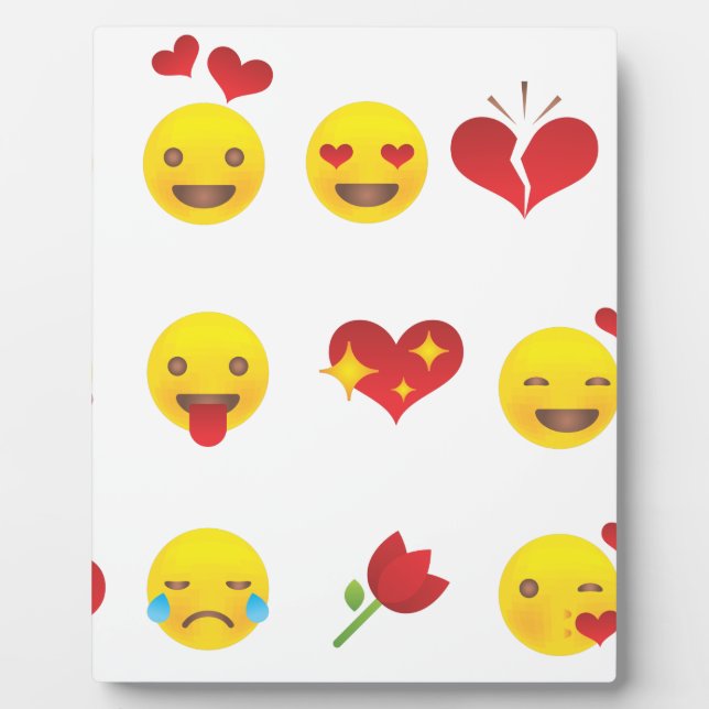 Plaque Photo Valentine Emojis (Devant)
