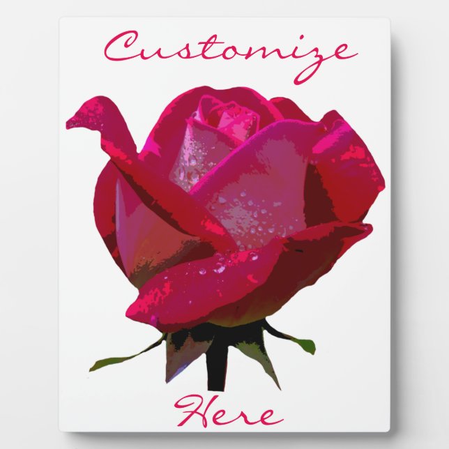 Plaque Photo Valentine red rose (Devant)