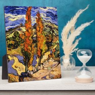 Plaque Photo Van Gogh - Deux peupliers sur une colline