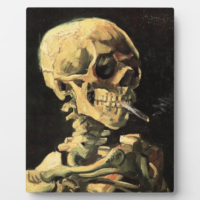 Plaque Photo Van Gogh Skull with Burning Cigarette (Devant)