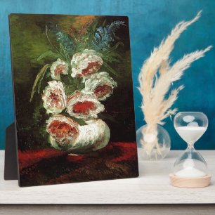 Plaque Photo Vase vintage avec Peonies, Vincent van Gogh.