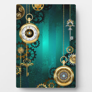 Plaque Photo Veille bijoux Steampunk sur un Arrière - plan vert