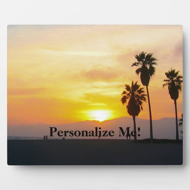 Plaque Photo Venice Beach California Sunset Souvenir (Devant)