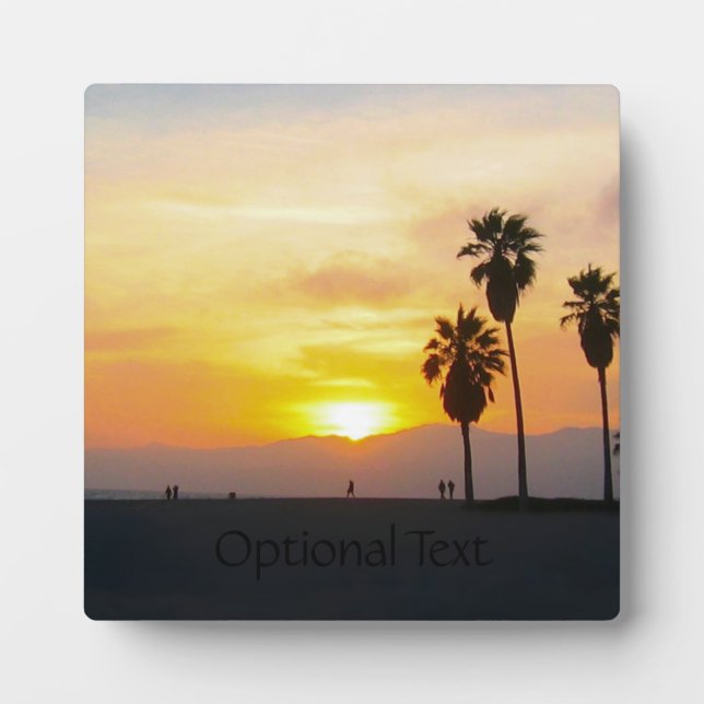 Plaque Photo Venice Beach California Sunset Souvenir (Devant)