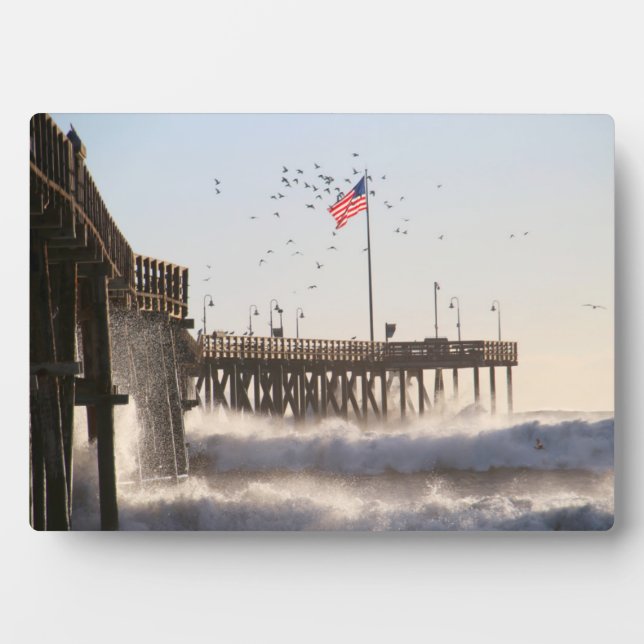 Plaque Photo Ventura Pier Waves | El Nino (Devant)