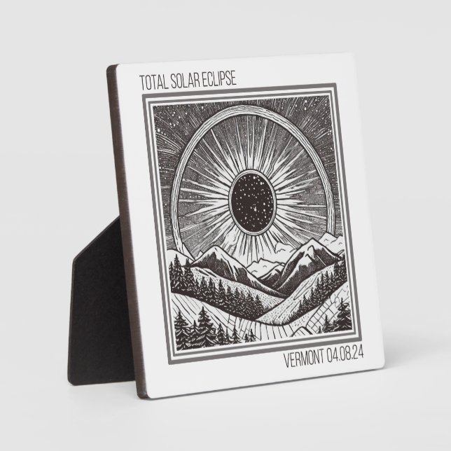 Plaque Photo Vermont Eclipse (Recto)
