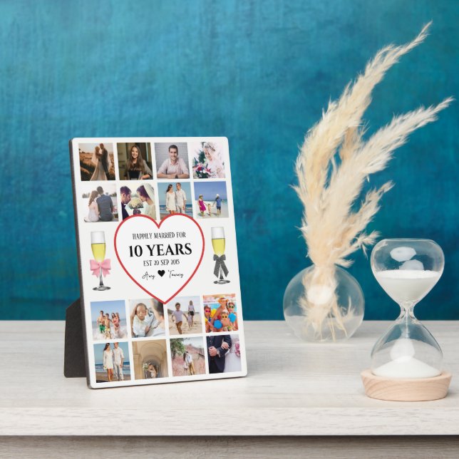 Plaque Photo Verres à champagne Photo d'anniversaire (Côté)