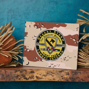 Plaque Photo Vétéran de la 1ère division de cavalerie contre la