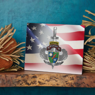 Plaque Photo Vétéran du 75e régiment de rangers en Afghanistan