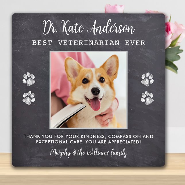 Plaque Photo Veterinarian Thank You Gift Custom Pet Dog Photo (Créateur téléchargé)