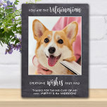 Plaque Photo Veterinarian Thank You Personalized Pet Dog Photo<br><div class="desc">Say 'Thank You' to your wonderful veterinarian with a cute personalized pet photo plaque from the dog! "You are the Veterinarian... everyone wishes they had!" Personalize with the pet's message, name & favorite photo. This veterinary appreciation gift will be a treasure keepsake. COPYRIGHT © 2020 Judy Burrows, Black Dog Art...</div>