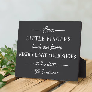 Plaque Photo Veuillez supprimer vos chaussures personnalisées