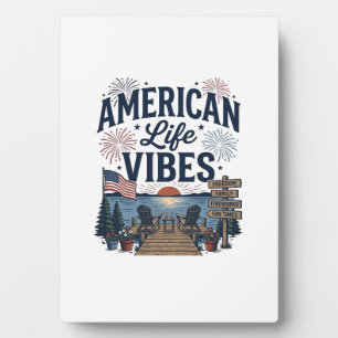 Plaque Photo Vibes de la vie américaine T-shirt vectoriel du la