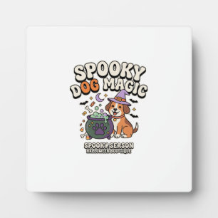 Plaque Photo Vibes de magie de chien d'Halloween