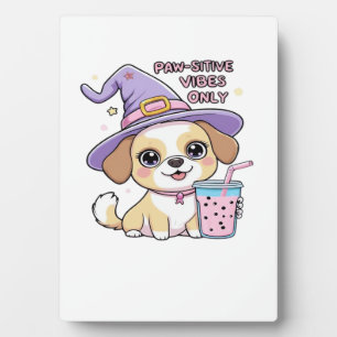 Plaque Photo Vibes Positives pour Pattes Seulement Chien Mignon