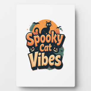 Plaque Photo Vibrations de Chat Effrayant