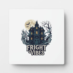 Plaque Photo Vibrations d'effroi Maison hantée Halloween pleine