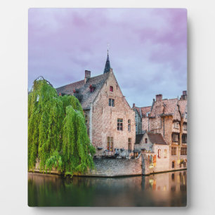 Plaque Photo Vieille ville de Bruges et tour du Beffroi