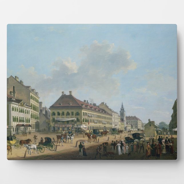 Plaque Photo Vienne, la promenade, 1824 (huile sur toile) (Devant)
