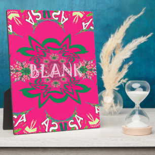 Plaque Photo Vierge bébé vif rose floral violet couleur monogra