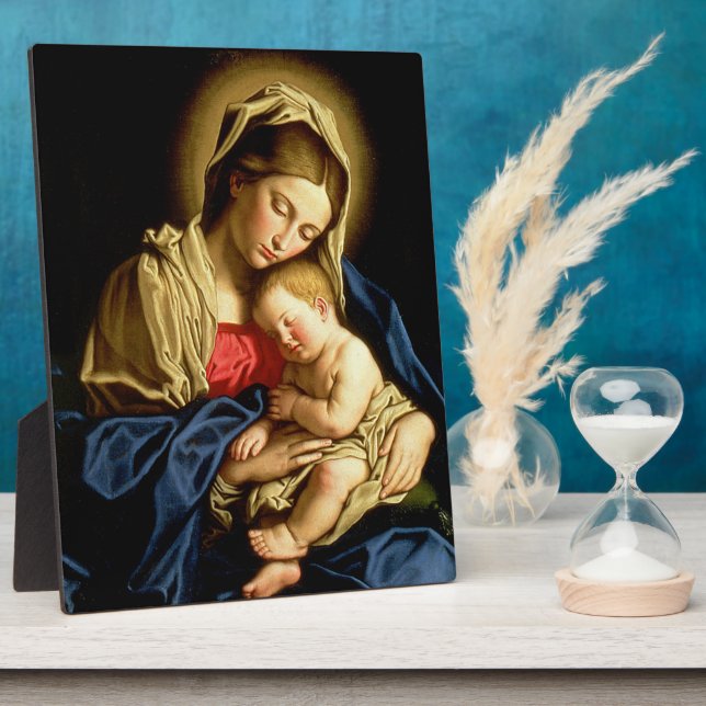 Plaque Photo Vierge et Enfant Jésus - Sassoferrato (Côté)