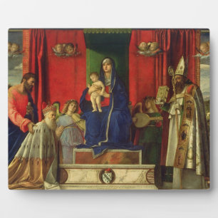 Plaque Photo Vierge et enfant (Retable Barbarigo) 1488