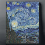 Plaque Photo Vincent van Gogh | La Nuit étoilée, juin 1889<br><div class="desc">VAN GOGH->Post-impressionniste, étoiles, étoile, nocturne, paysage, cloche de l'église, lune, clair de lune, arbre, ciel, cosmique, St, Remy, Provence, Français, Saint-Remy, Post-impressionnisme, iconique\\La nuit étoilée, juin 1889 (huile sur toile), Gogh, Vincent van (188) 53-90) / Museum of Modern Art, New York, USA / The Bridgeman Art Library | Numéro de...</div>